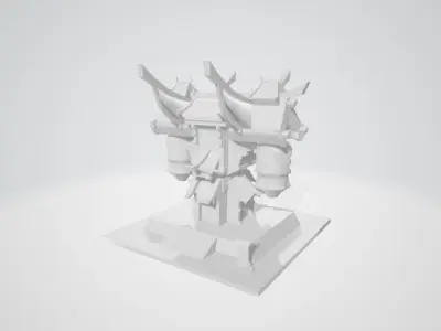 White film ancient architecture 3D model