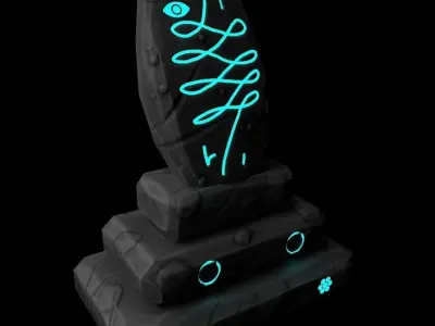 Asset Runic Rock Low-poly Low-poly 3D model