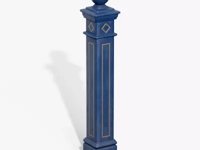 Bollards Cast Iron E Low-poly 3D model