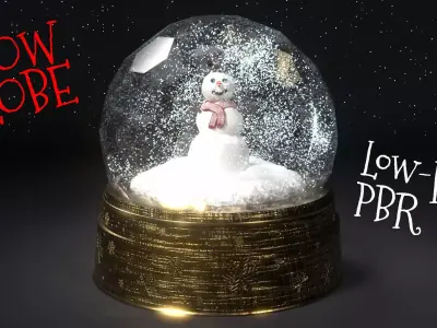 Christmas Snow Globe Low-poly 3D model