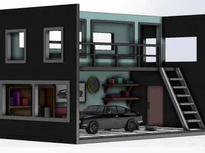 car garage model 3D print model