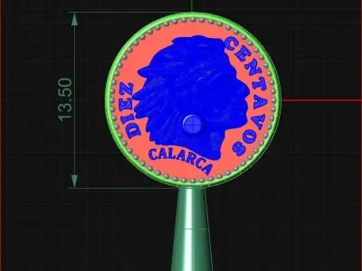 conmemorative coin cacique calarca 3D print model