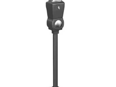 Gray Parking Meter 1 3D model