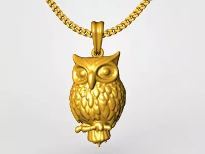 owl pendant charms - one inch pendant 3D print model