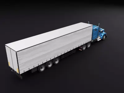 Kenworth 990 Truck Blue 3D model