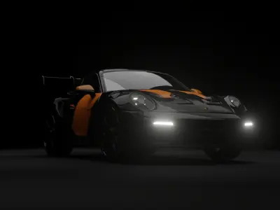 porsche 911 gt3 rs  Low-poly 3D model