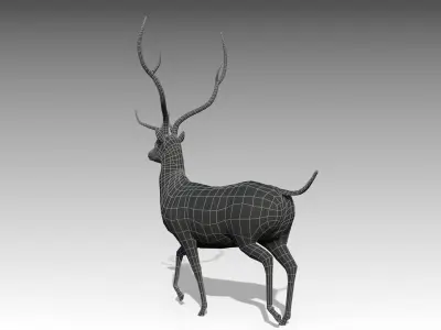 Deer Animated Low-poly 3D model