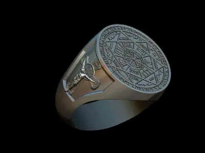 Angelic pentagram ring 3D print model