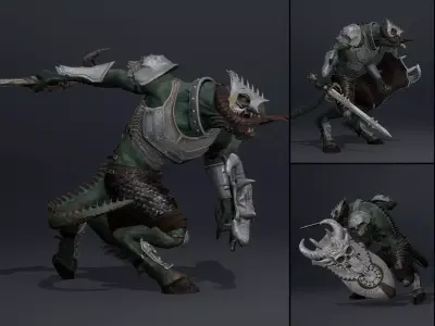 Ghost Swordman Arm2 Brutal Low-poly 3D model