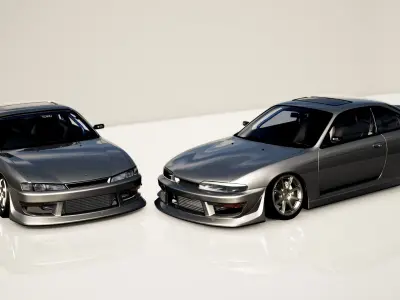 GP Sports G-FOUR S14 Silvia Kouki - GT7 Base Low-poly 3D model