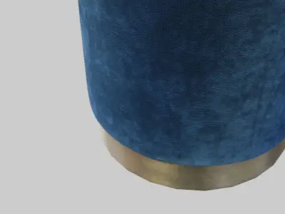 Velvet Pouf Blue Low-poly 3D model
