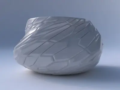 Bowl twisted elipse with organic cells with organic cells 3D print model