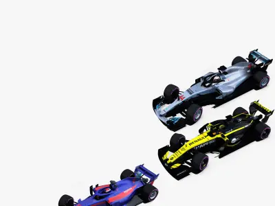 Formula 1 2018 Pack 3 Low-poly 3D model