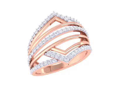 Ladies diamond ring 3D print model 3