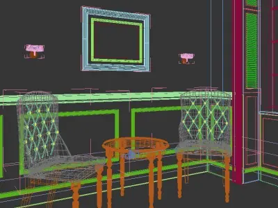 chair and coffee 3D model