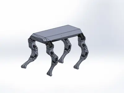 Printable Quadruped arduino and raspberry quadruped robotics 3D print model