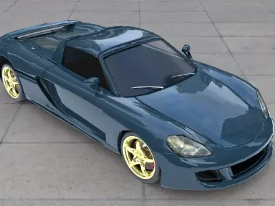 Porsche Carrera GT 2018 Low-poly 3D model
