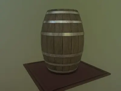 Beer Barrel Low-poly 3D model