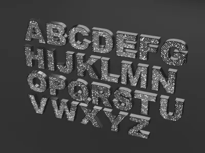 Sparkling Letters Alphabet 3D model