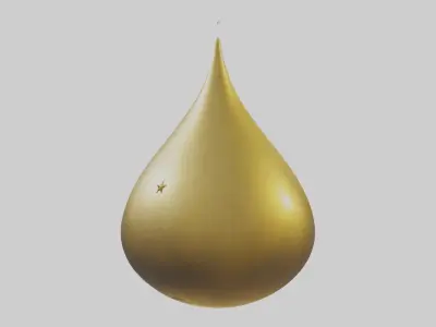 Golden Stardrop Low-poly 3D model