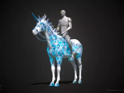 Frozen Horse Animated Asset Low-poly 3D model