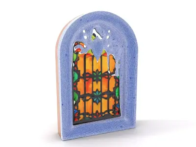 Elegant Stained Glass Window model pack Low-poly 3D model