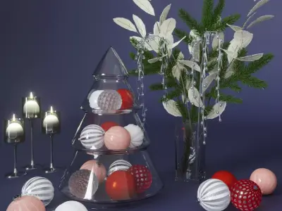 Christmas table decorations 3D model