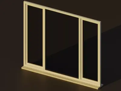 Panel window Low-poly 3D model