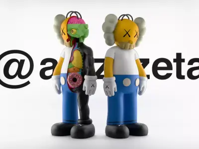 Kaws Homer Simpson and Homer Simpson Flayed Open Textured 3D model