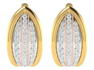 Solitaire Women Drop Earring 3dm STL OBJ FBX Render Details 3D print model 11