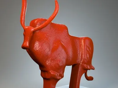 Sculpture African buffalo 3D model