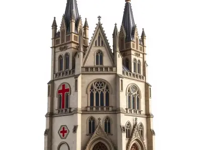 Gothic Cathedral Stone model pack Low-poly 3D model