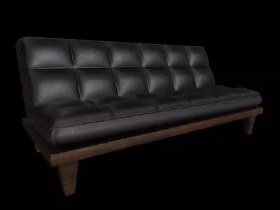 Leather couch - sofa Low-poly 3D model