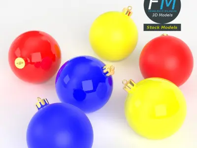 Christmas balls set 3D model buy