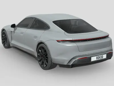 Porsche Taycan GTS 2022 Low-poly 3D model