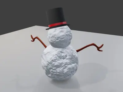 Snowman High Poly - Boneco de Neve Low-poly 3D model