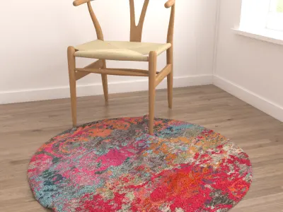 Round Rug Set 243 3D model