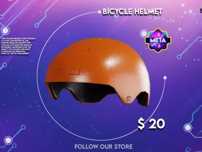 Bicycle helmet 3D model Low-poly 3D model