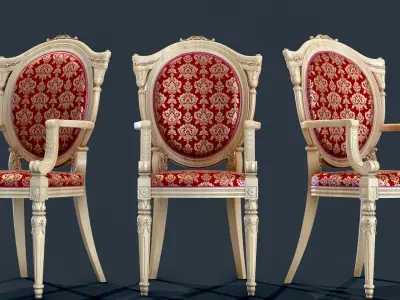 Classic Chair Low-poly 3D model