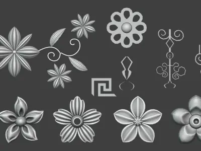 Floral Design Collection1 Low-poly 3D model