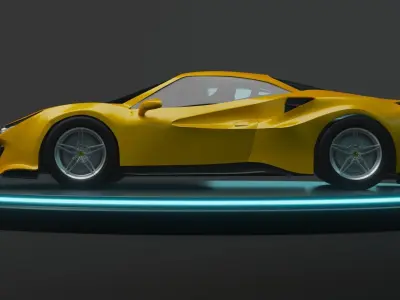 Ferrari 488 Pista Low-poly 3D model
