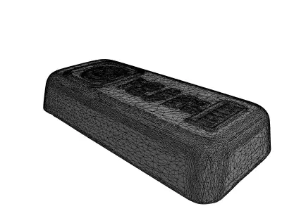 Realistic Silver Bullion Bar Low-poly 3D model