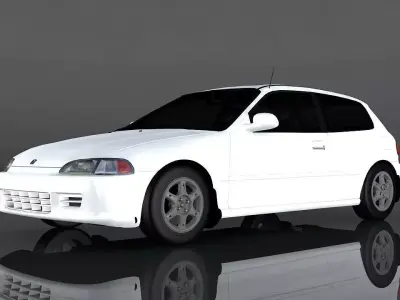 Honda Civic 1994  Low-poly 3D model