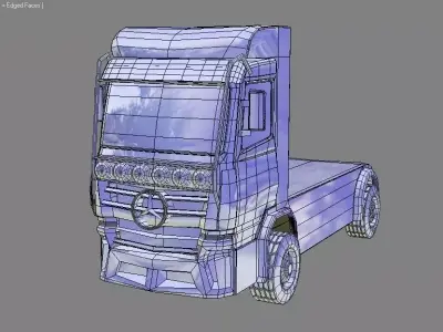 Truck mercedes benz semi Low-poly 3D model