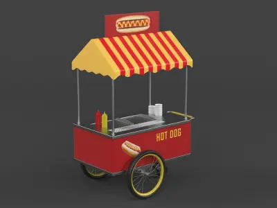 Hot Dog Cart 3D model