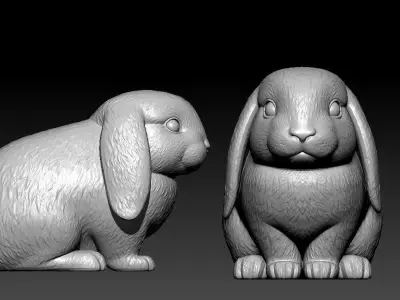 Floppy-eared rabbit urban vibes 3D print model
