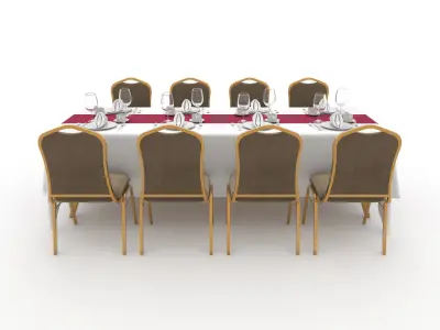 Banquet Table and Chair 77 3D model