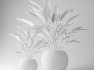 Home pot plant - palm decoration for interior design 3D model
