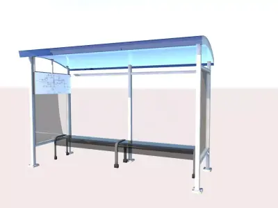 Bus Stop Low-poly 3D model