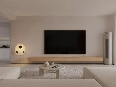 Modern living room dining room interior scenes 424 3D model